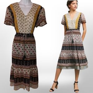 Anthropologie x One September Provencal Midi Dress, Size Small S, Yellow…